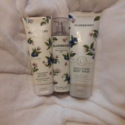 Bath & Body Works 3PC SET Blueberry Mist, Body Cream,  & Body Wash 