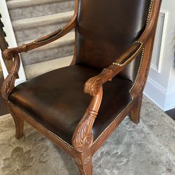 🪑 Executive High end “Old Morrison” Sam Moore Leather Accent Chair