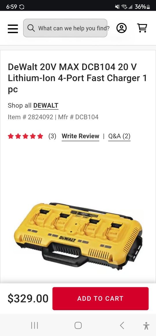 Dewalt 4 Port Charger
