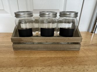 Jars With Labels & Holder