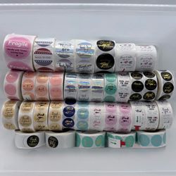 1 inch "Thank You For Supporting My Small Business" Sticker Rolls