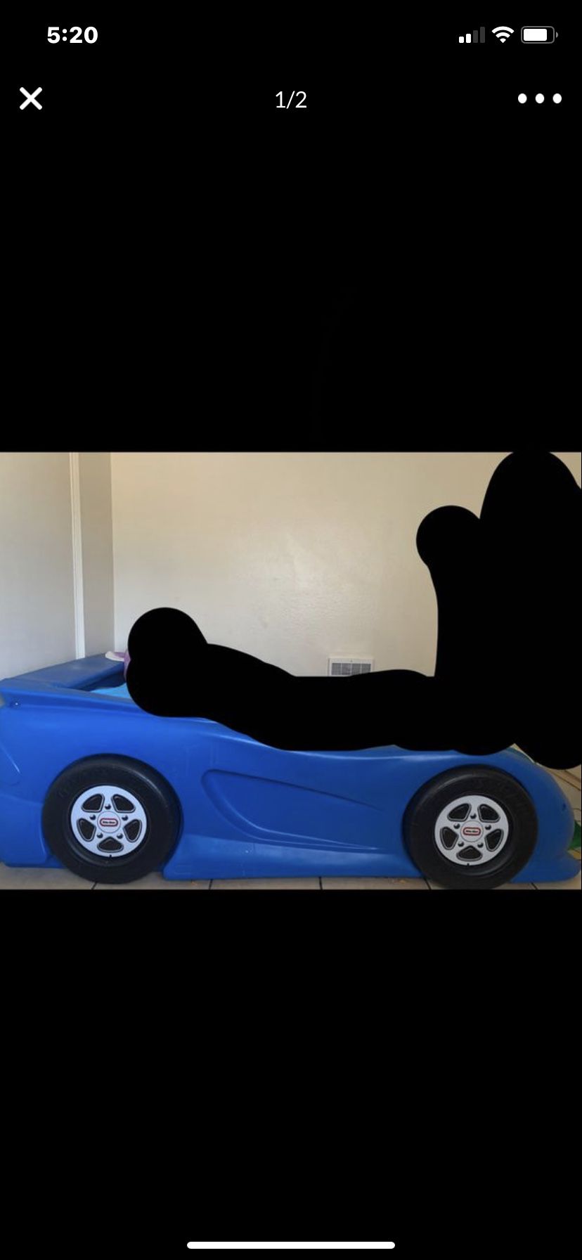 Blue car bed
