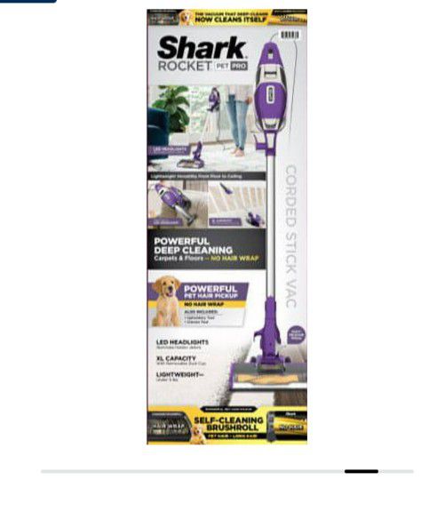 Shark Rocket Pet Pro Corded Stick Vacuum Cleaner with Self-Cleaning Brushroll, ZS350