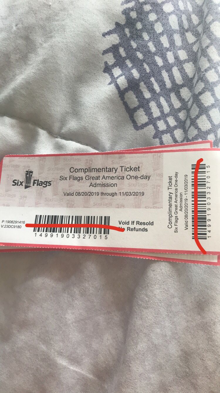 Six flags fright fest ticket 40 each or 100 for 3