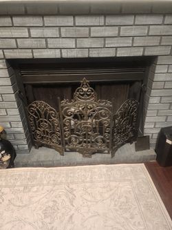 Antique Cast Iron Fireplace Grill