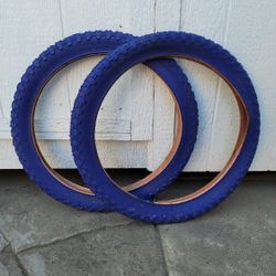 NEW Bicycle Bmx 20" Tires Solid Blue