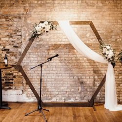 Hexagon Wood Wedding Arch