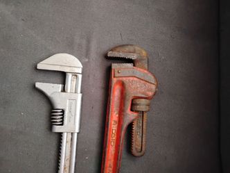 Ridgid 24inch Pipe Wrench and 18inch Crescent United States Navy Adjustable Wrench