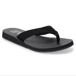 Women's Black Thong Sandals Size 9