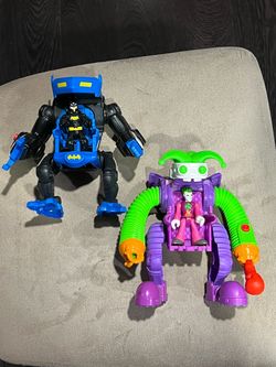 Fisher Price DC comics Imaginext Batman & Joker Battling Robot w/ figure missile