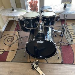 PDP Encore by DW complete drum set 22 10 12 16 FS birch 14” snare stands new quiet cymbals 14” regular hihat cymbals throne $440 cash In Upland 91784.