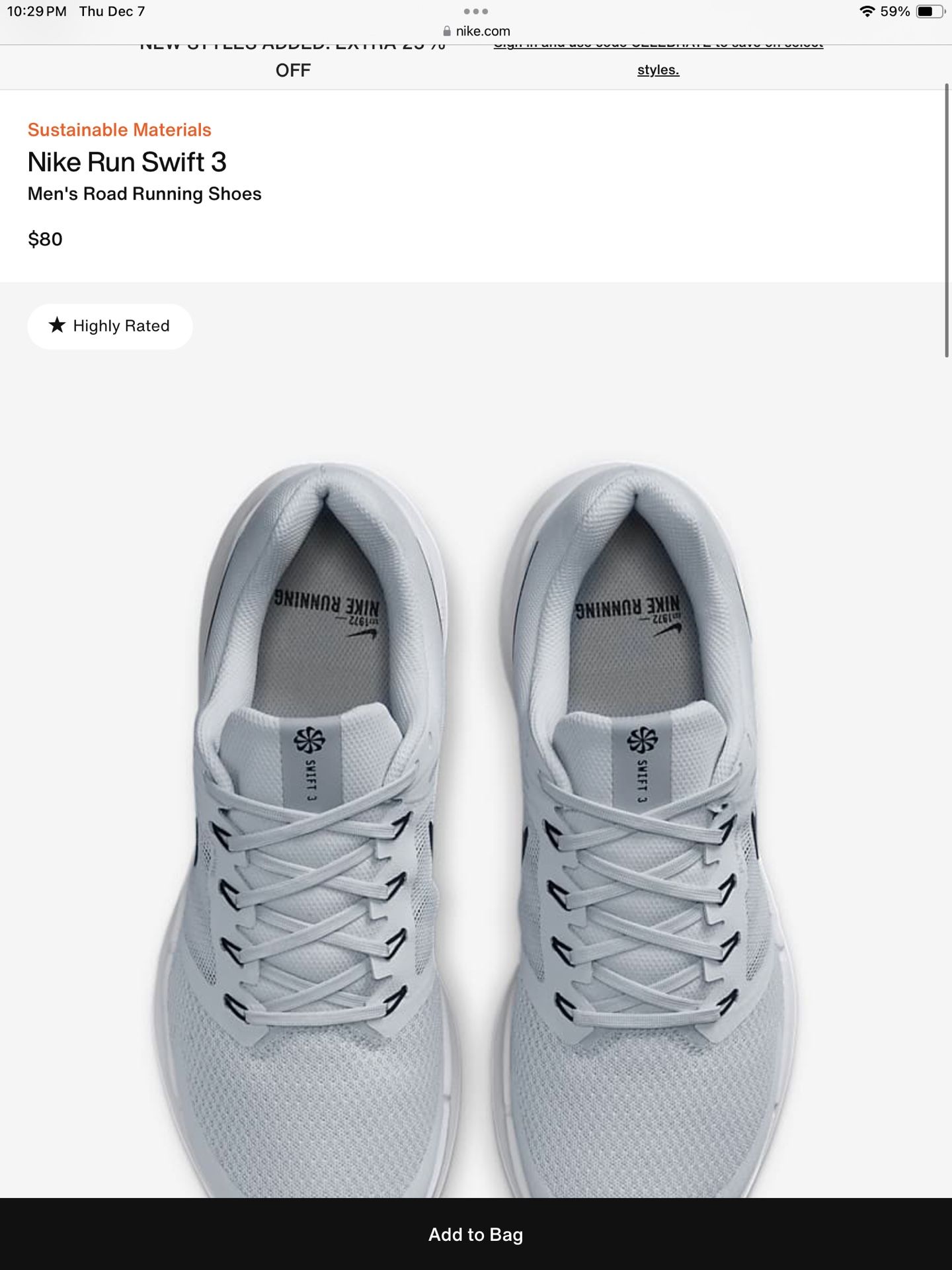 Nike Run Swift 3 Men's Road Running Shoes Sz 9.5