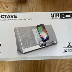 Altec Lansing Octave Wireless Bluetooth Speaker with Smartphone Dock IMQ610 | QI Wireless Charger, Bluetooth Stereo Speakers, 8 Hour Battery Life, Ala