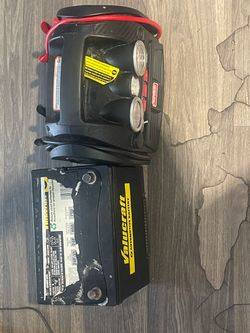 A car battery and also a car charger