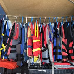 Assorted life jackets