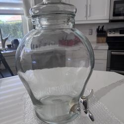 Elegant Glass Beverage Dispenser with Spigot