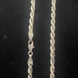 Sterling Silver Rope Necklace 