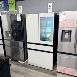 🔥 Samsung - Bespoke 29 cu. ft. 4-Door French Door Refrigerator with AI Family Hub+ - White Glass🔥