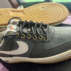 Size 8M/9.5W- Nike Air Force 1 Low Dark Grey Light Bone Gum