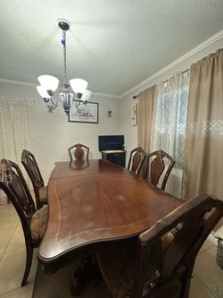 Wooden Table and six chair set