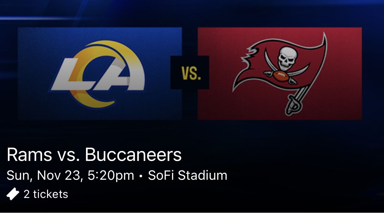 Rams Vs Buccaneers (Sunday Night)