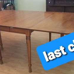 Drop Leaf Dining Table W 2 Leafs And Card Table Protective Top