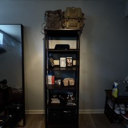 Dark Brown Ladder Shelf