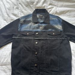 Wrangler Jacket Black With Western Pattern Cotton