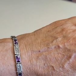 Amethyst Sterling Silver Marquisite Vintage