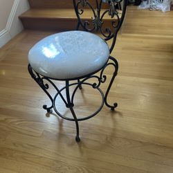 WROUGHT IRON CHAIR UPHOLSTERED