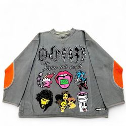 Odyss3y 1 of 1 “HOW W3 COP3” vintage waffle knitted crewneck