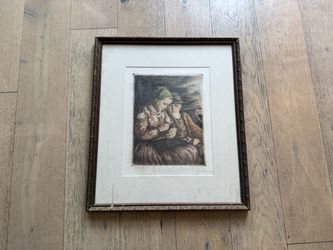 Oszkar Glatz Elso Lecke First Lesson Framed Color Art Print Hungarian