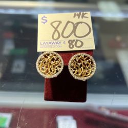 14k Diamond Earrings 