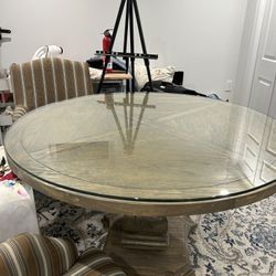 48” Round Table w Glass Top