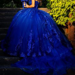 Royal Blue Quince Dress For Sale