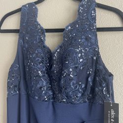 BRAND NEW - Navy Long Formal Sequined Gown