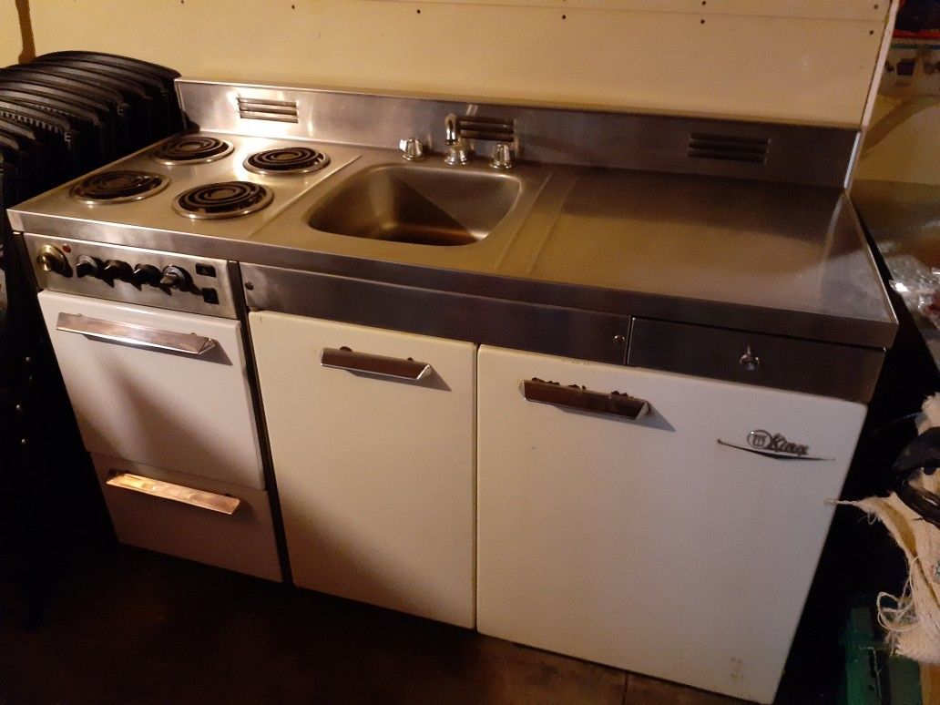 Stove, Refrigerator, Sink 3 in 1