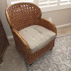 Rattan Accent Chair  36 Height 28 Widt 