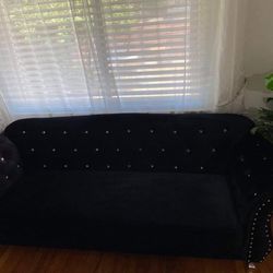 Black Valvet Living Room Set 