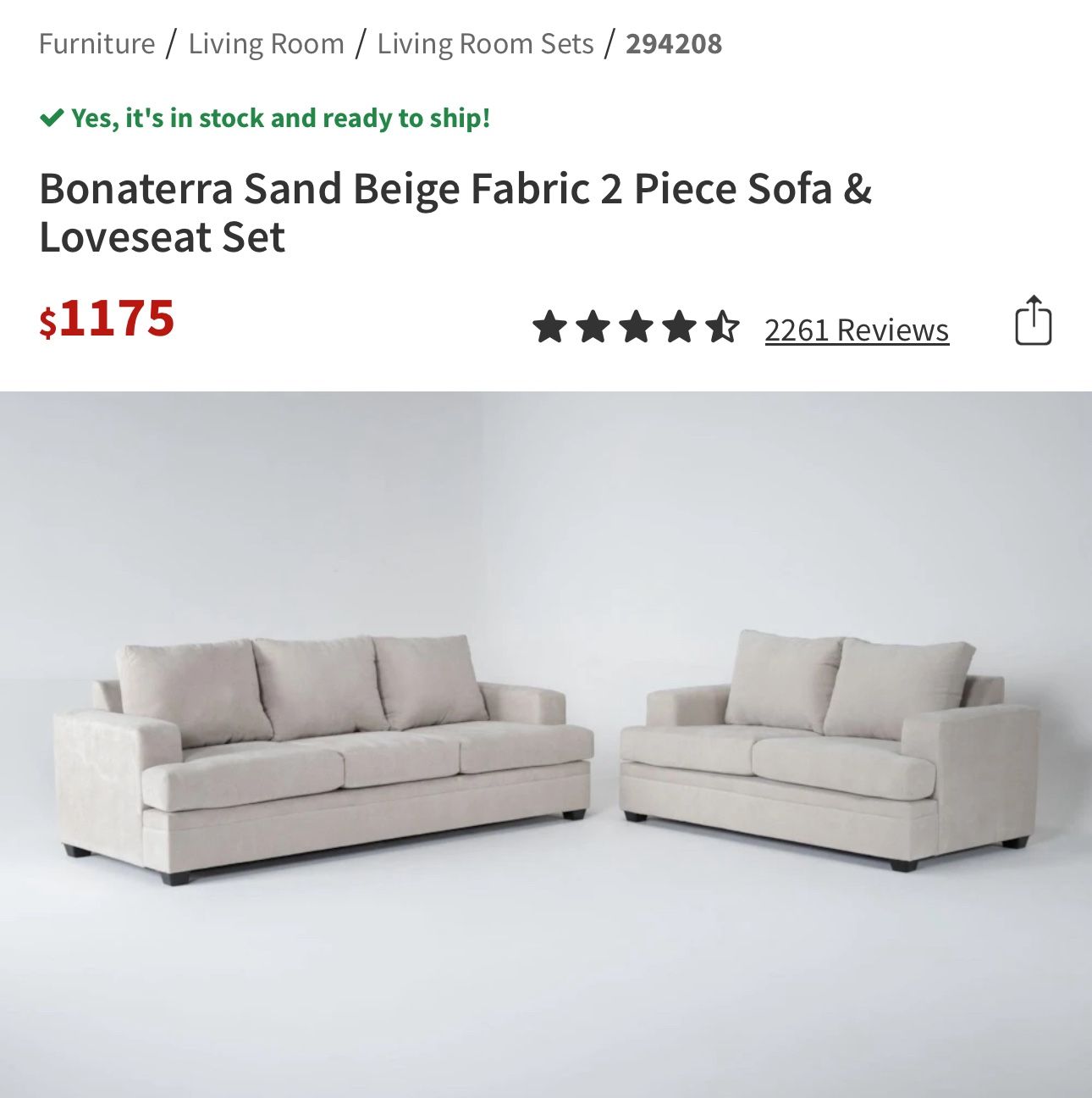 Sofa And Love Seat 