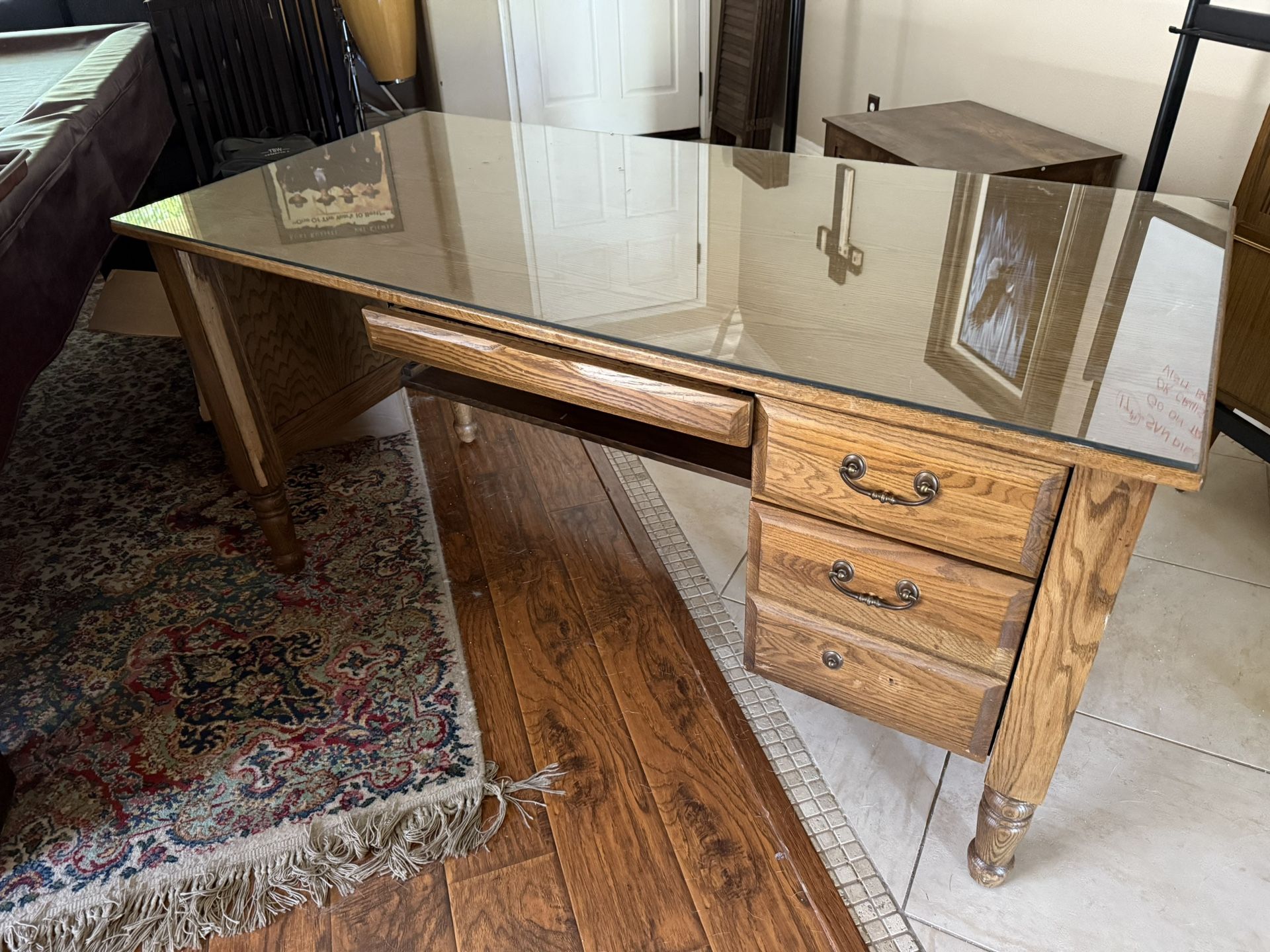 **FREE** Oak Veneer Executive Office Desk