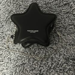 Leather Star Shaped - Black - Silver Details - Slightly Worn