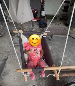 Baby Fabric Swing with Wooden Frame indoor/outdoor