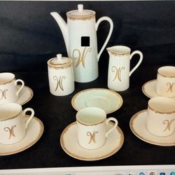 Vintage Porcelain Coffee or Tea Set For 5