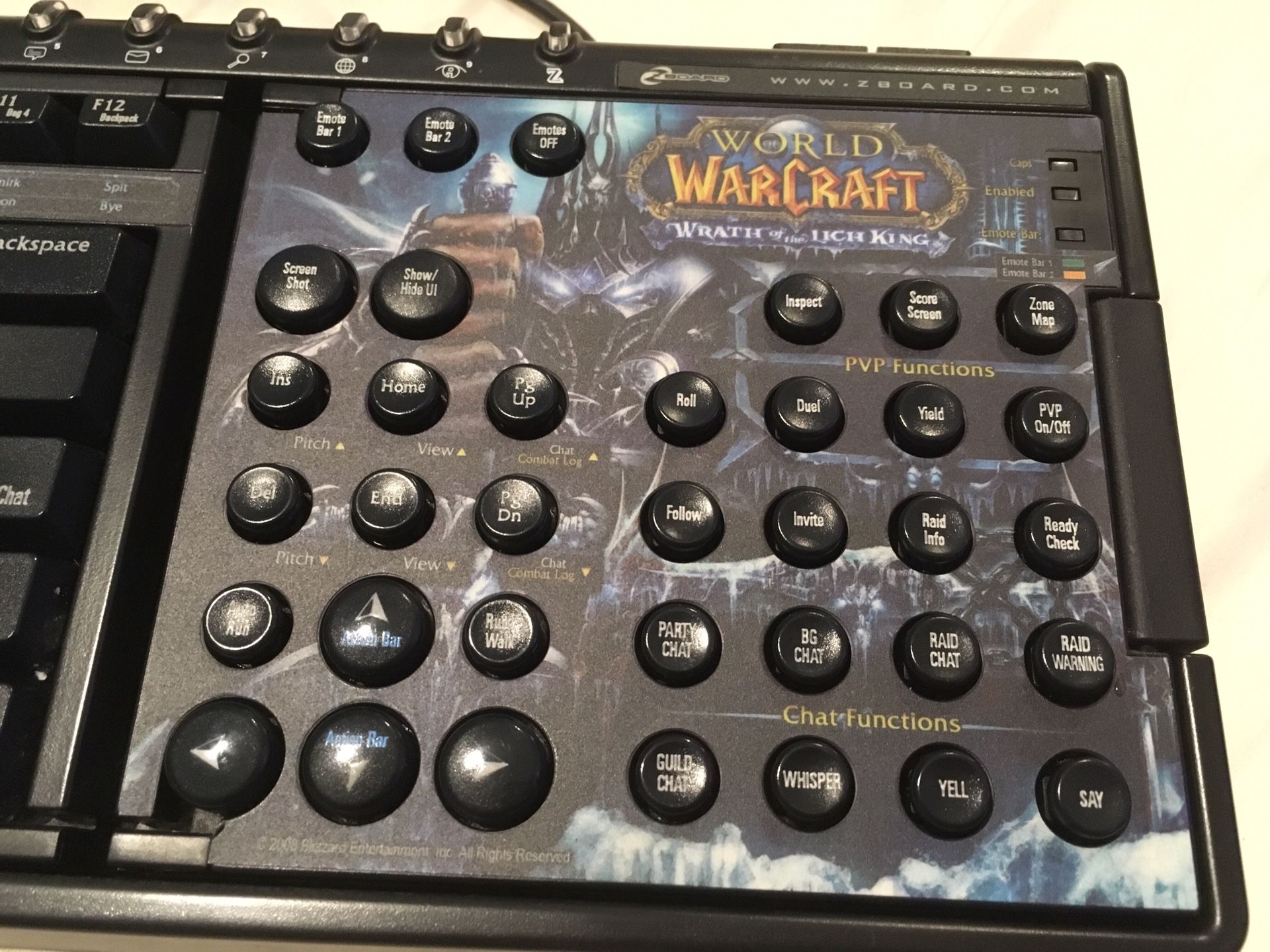 World of Warcraft Wrath of the Lich King (ZBoard)Keyboard for Sale in