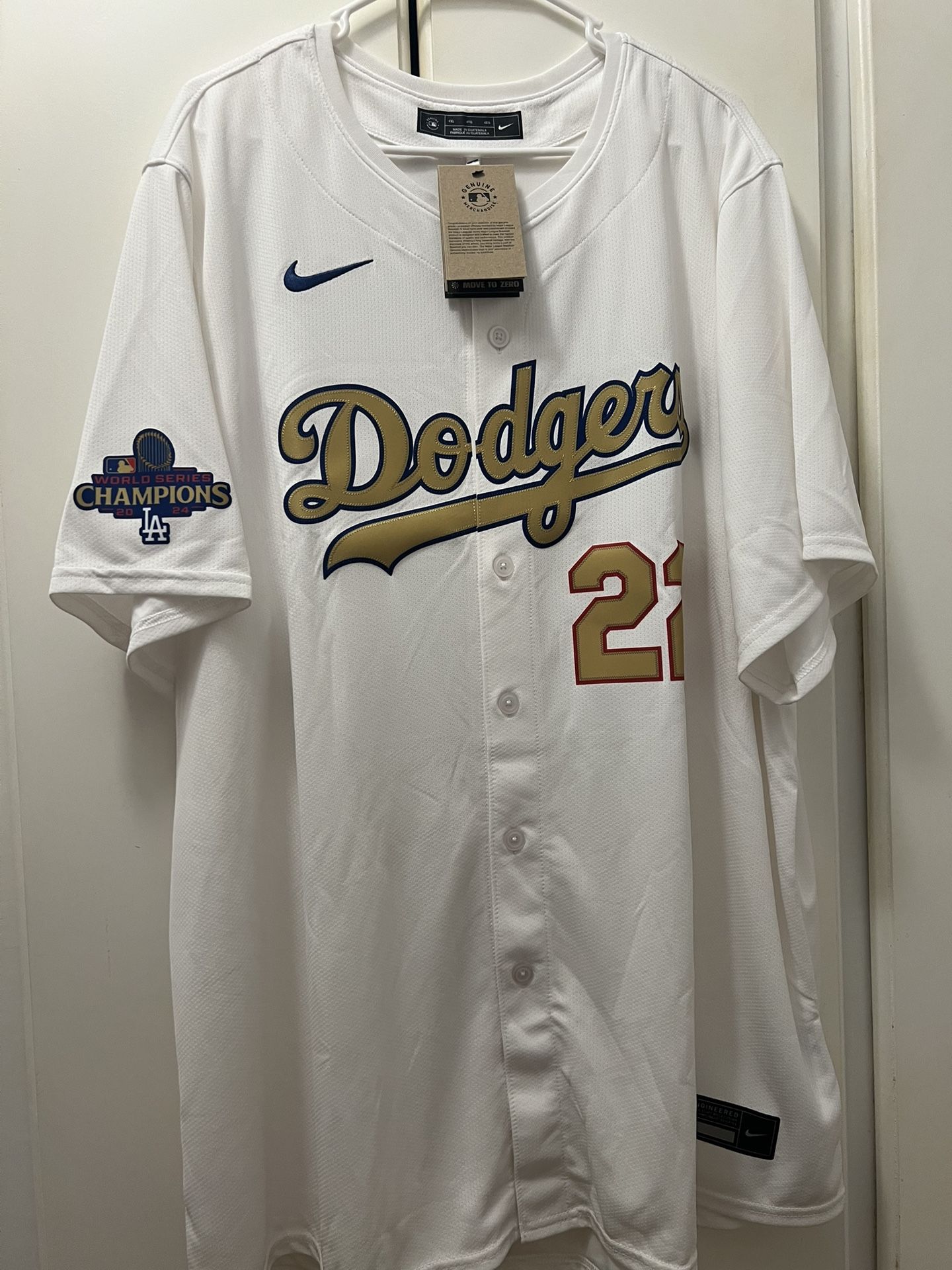 Los Angeles Dodgers Nike Limited Player Clayton Kershaw Gold Collection Jersey 4XL Mens 💯% Authentic Brand New