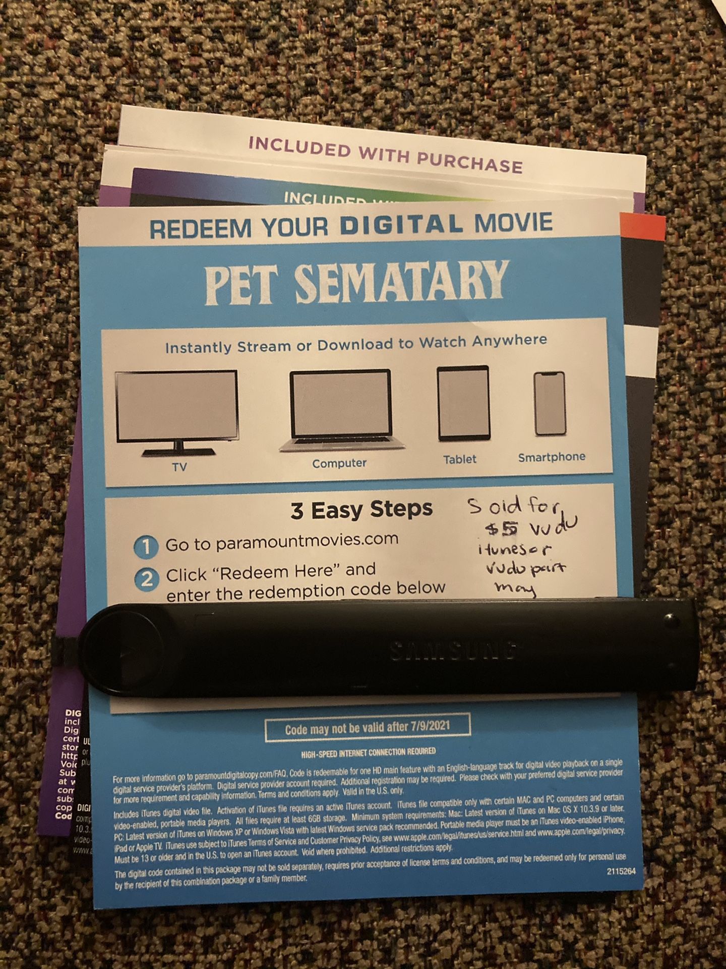 Pet sematary 2019 HD digital code