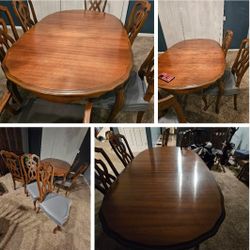 Dining room six chair table with china cabinet