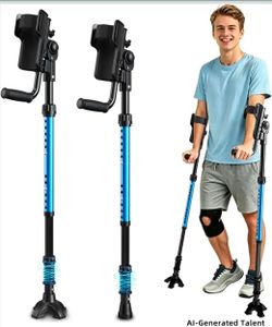 Forearm Crutches for Adults, 3-Angle Adjustable Arm Crutches for Walking, Blue
Aluminum, Ergonomic Crutches
