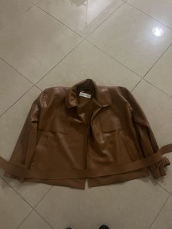 Leather Trench Jacket Camel